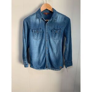 7 For All Mankind Denim Button Down Top